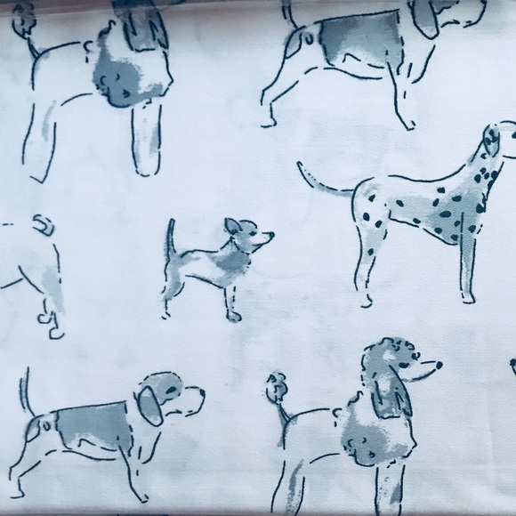 Cynthia Rowley Gray Puppy Dog Pugs Twin Sheet Set - Picture 7 of 7